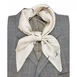 ✨✨Cream Silky Scar Minimalist Bird Print Chic Luxury Bandana Versatile Accessory